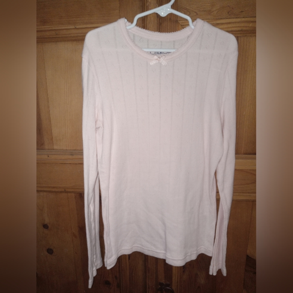 Girls Cherokee Pink Long Sleeve Top size L 10/12